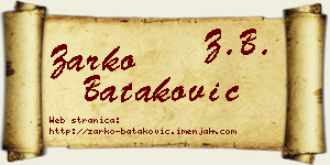 Žarko Bataković vizit kartica